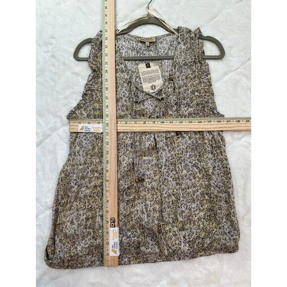 Democracy Women’s Sleeveless Lace-Up Blouse Multicolor Floral Print Size L - Picture 8 of 8